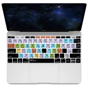 My Ali baba Hot Selling For Mac OSX Illustrator AI Davinci Reslove Silicone Shortcuts Keyboard Cover for mac retina 12 keyboard