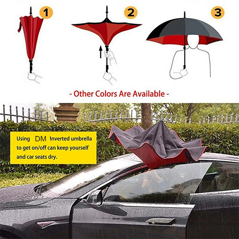 Logotipo personalizado de impresión mejor brella reversible paraguas con bolsa