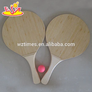 Wholesale newest cheap wooden interactive beach bat ball for baby's muslc exercise W01A117