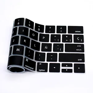 Hot Sale Laptop Silicone Spanish Keyboard Protector custom keyboard skin For macbook pro touch bar 13 15