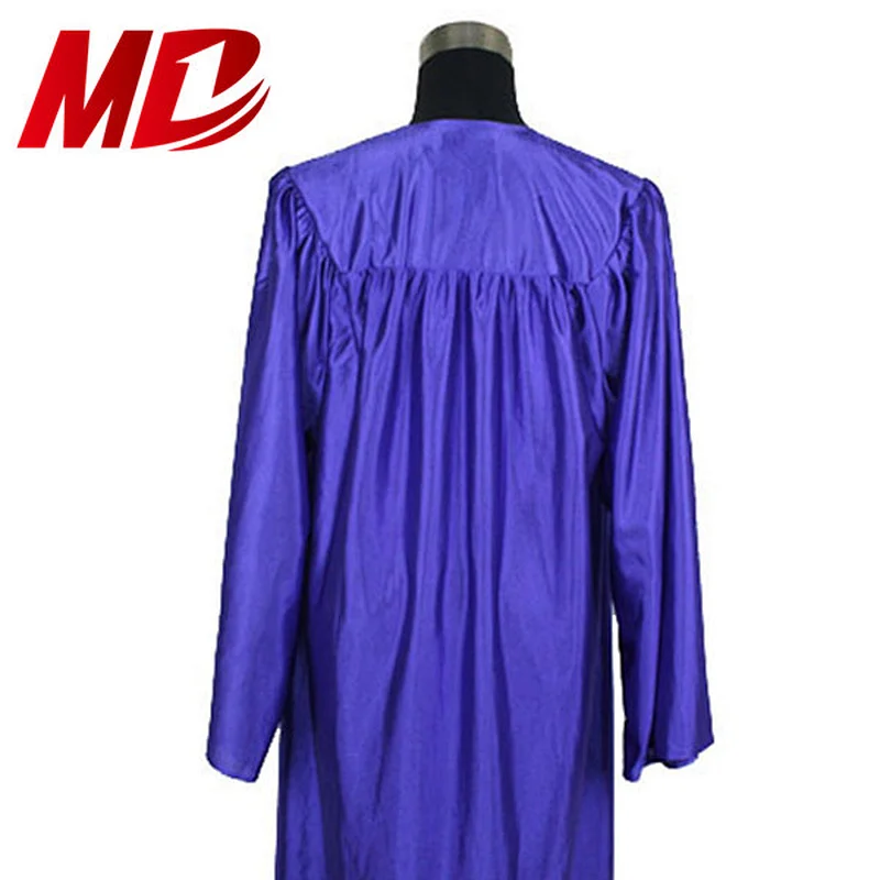 High quality polyester fabric purple graduation gown and cap
