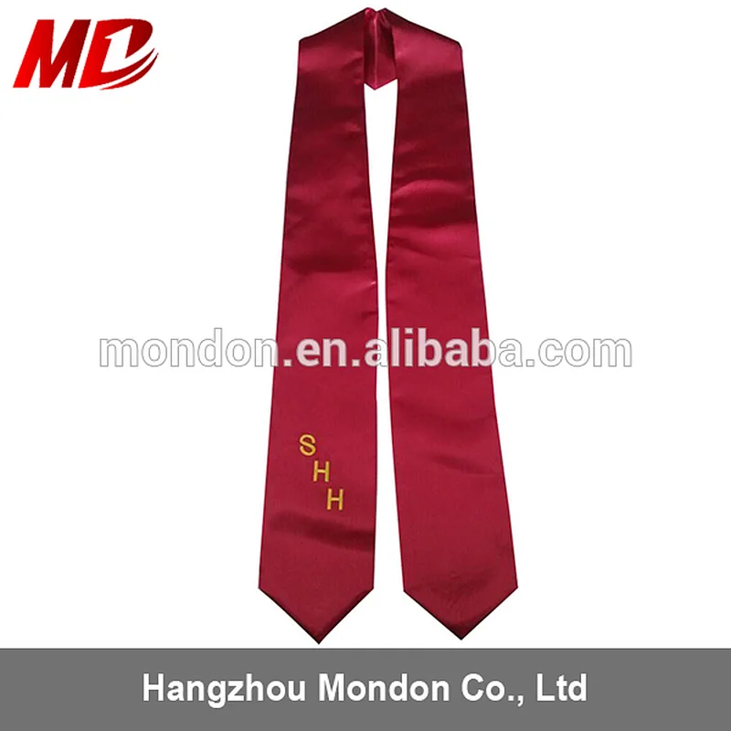 Graduation New Matriculation Plain logo Satin Stoles sash scarfs