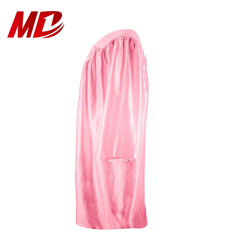 Factory Price Shiny Pink Cap Tassel Children Graduation Gown