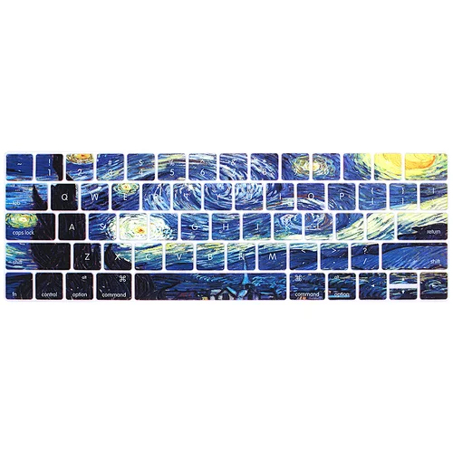 Oil Painting starry night custom Silicone English Laptop Keyboard Covers antidust keyboard skin for mac laptop Pro 13 Touch Bar