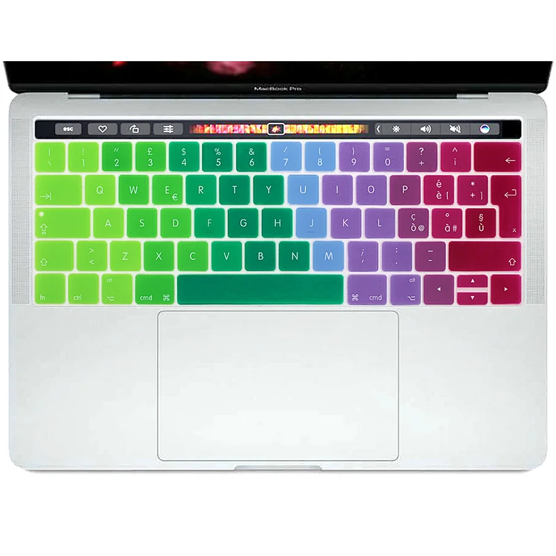 Rainbow Silicon Laptop Italian Keyboard Skin laptop keyboard cover for mac laptop skins Pro 15