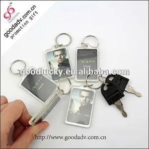 2016 china factory custom eco-friendly plastic keychain photo holder / hard plastic keychain