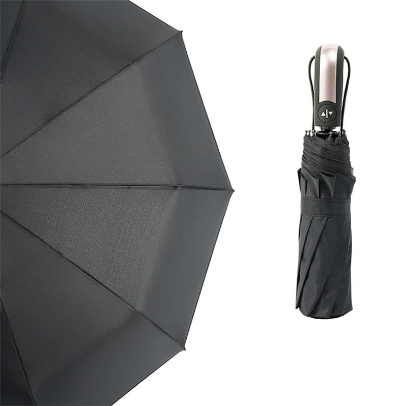 Heavy duty Portable Automatic Travel Auto Open Close 10ribs Compact Rain Folding Gentle Umbrella