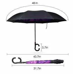 Reverse Inverted Inside Out Umbrella Upside Down UV Protection Unique Windproof C-Brella