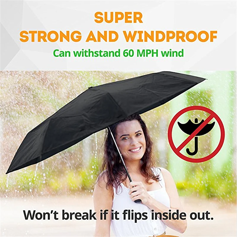 El mejor paraguas plegable plegable compacto a prueba de viento del viaje ligero ligero a prueba de viento