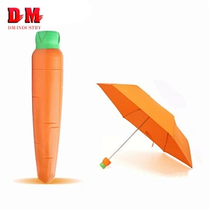 Color rojo 6 Paneles Chilli Umbrella 3 Fold Umbrella Publicidad de paraguas para niños
