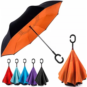 Best selling double layer solid color design custom reverse unbrellas inverted