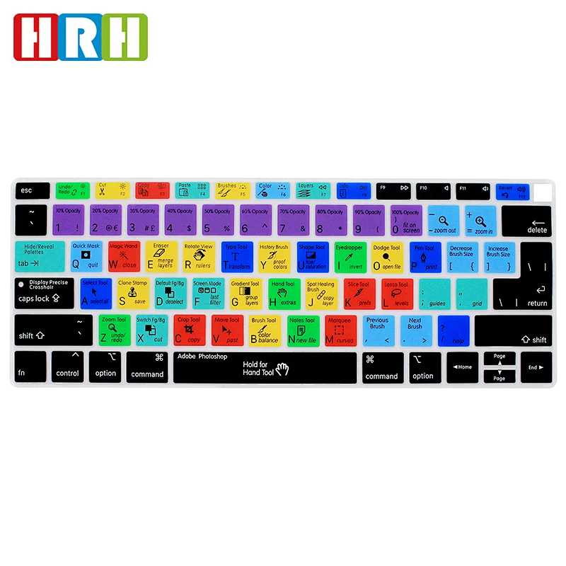 Durable Shortcut Hotkey Functional 10 keyboard shortcuts Silicone Skin cover new for  macbook pro Air 13 A1932