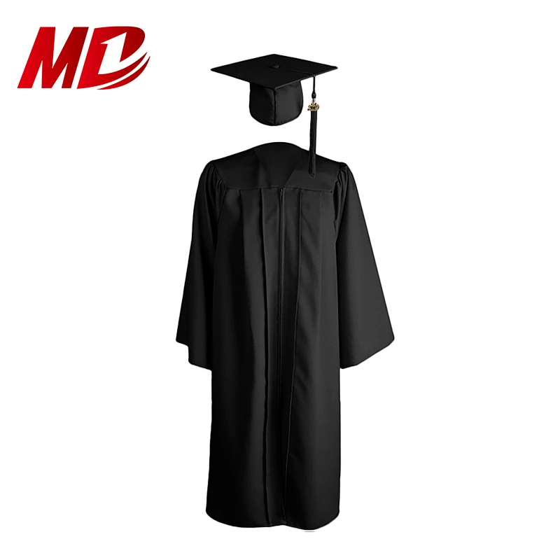 Matte Bachelor's Black Graduation Cap Gowns & Tassel