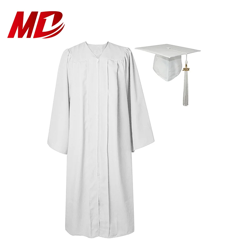 Wholesale Unique Style White Matte Graduation Sets Caps and Gowns
