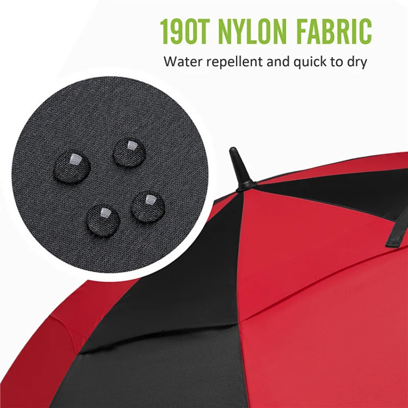 Large carbon fiber automitic straight golf umbrella
