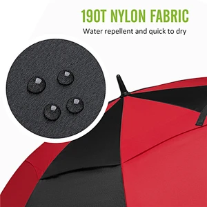 Paraguas de golf recto automático de fibra de carbono grande