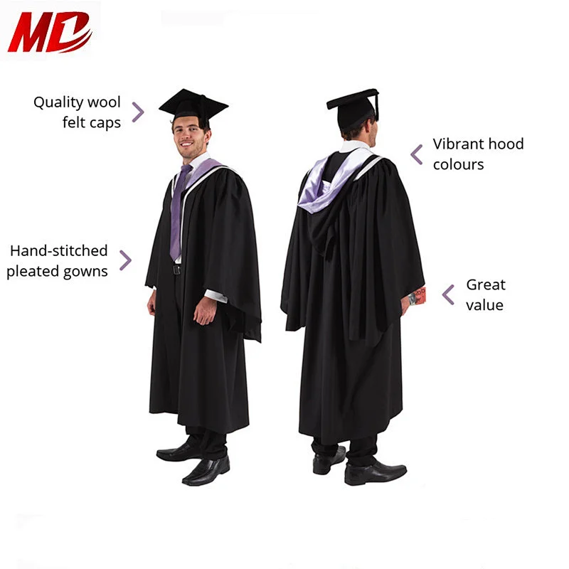 Aus and UK Pleated Graduation Gown