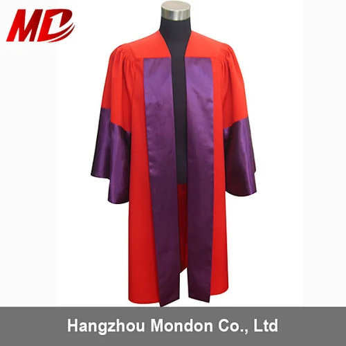 Fashional Matte Black academic Doctoral Graduation Gown/robe