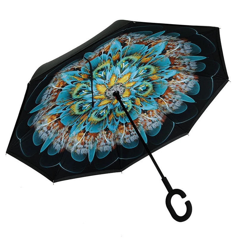 New products double layer windproof mini parapluie payung reverse folding umbrella