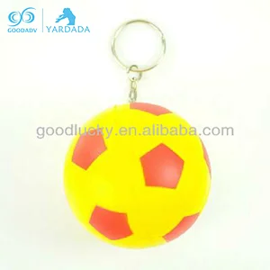 Custom new soccer ball shaped pu keychain/ souvenir keyring