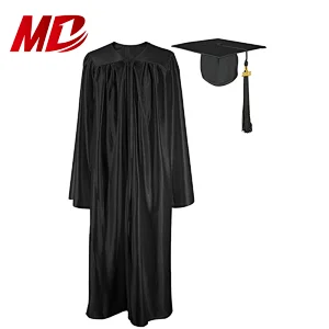 College High School 100% Shiny Polyester Graduation Caps Gowns and Tassels