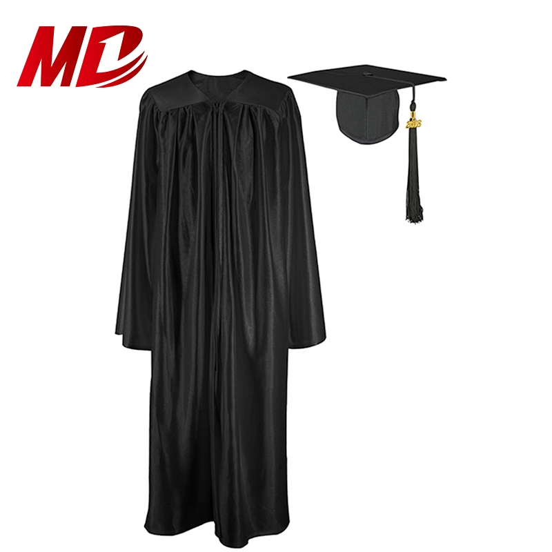 College High School 100% Shiny Polyester Graduation Caps Gowns and Tassels