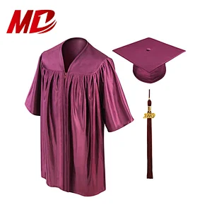 Children Shiny Graduation Gown and Cap With Tassel