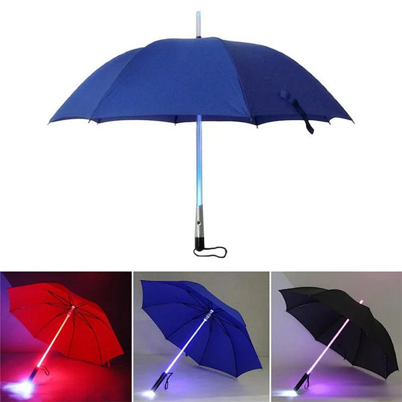 Rainbow flash led light-up umbrella