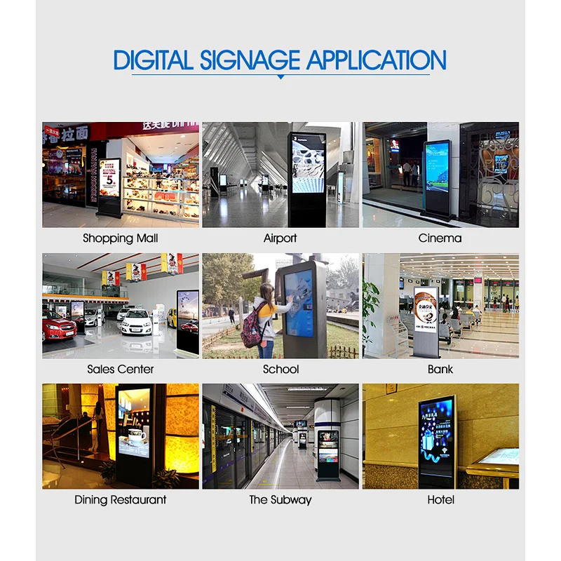 55'' Floor Standing LCD Panel Touch Screen Digital Signage kiosk