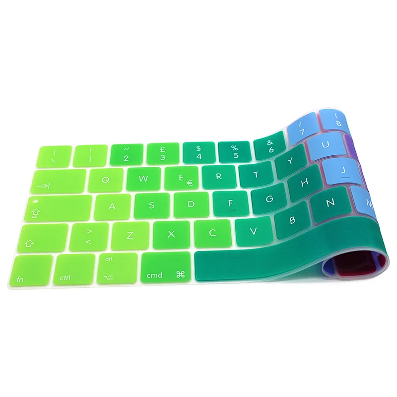 Rainbow Silicon Laptop Italian Keyboard Skin laptop keyboard cover for mac laptop skins Pro 15