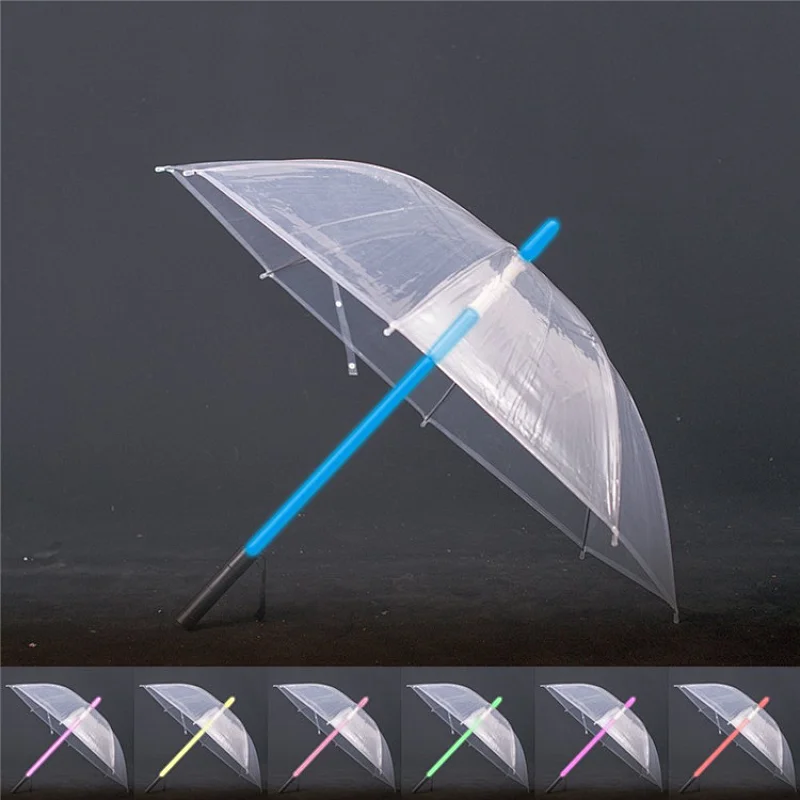 Wholesale All Weather Metal Ribs PVC Clear LED Golf Umbrella