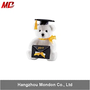 Promotion Plush Graduation white Bear With Envelope Souvenir