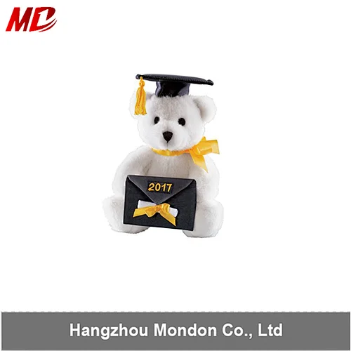 Promotion Plush Graduation white Bear With Envelope Souvenir
