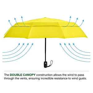Amazon best sell Windproof Double Canopy Auto Open/Close Button Compact Travel Umbrella
