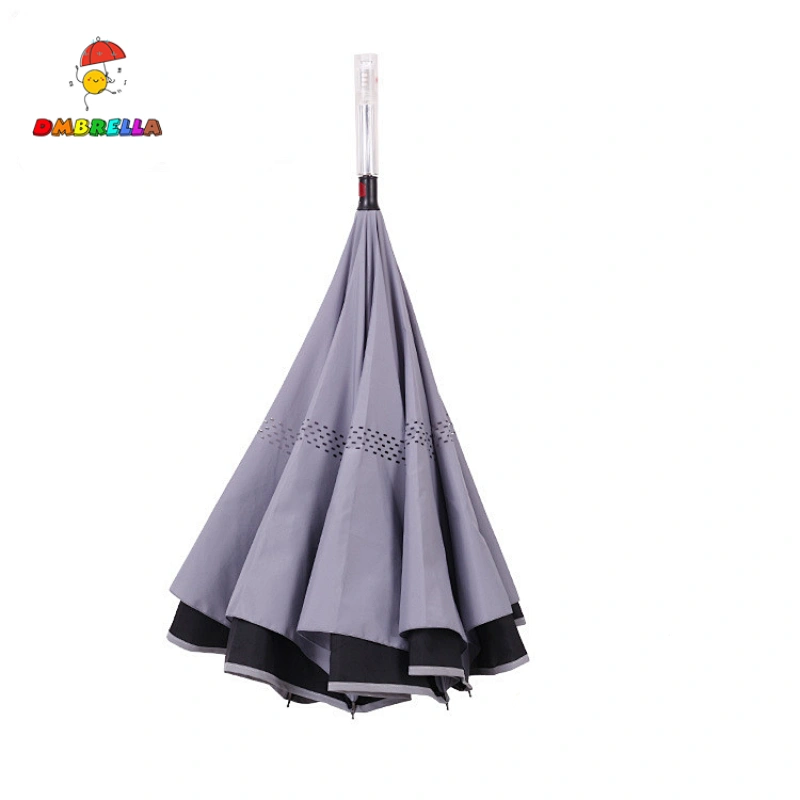 Productos innovadores 2018 reversa reversible led ligera sombrilla compacta