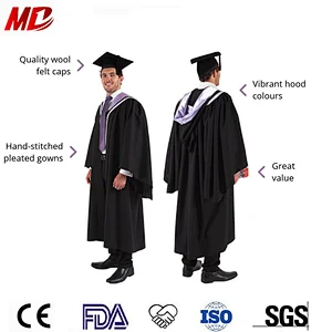 Aus and UK Pleated Graduation Gown
