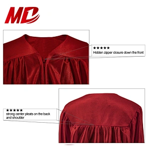 Wholesale Adult Shiny Maroon Graduation Gowns And Caps