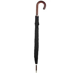 Best selling Windproof Luxury Chestnut Wooden Crook Handle Walking Stick Umbrella