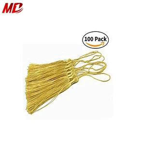 Decorated golden bookmark Tassels with 2-Inch Cord Loop Souvenir, Bookmarks