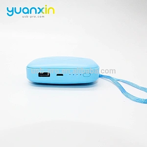 6000mah Plastic Black and White Blue Powder Color Cube Stylish Rechargeable Power Bank