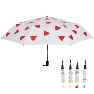 Compact Travel umberella with fruit print
