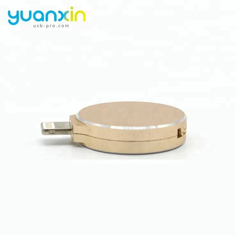 Round usb flash drive with cable