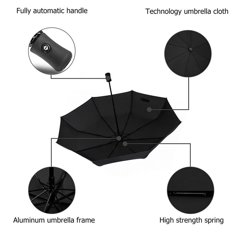 Paraguas de viaje compacto automático de alta calidad con inversión