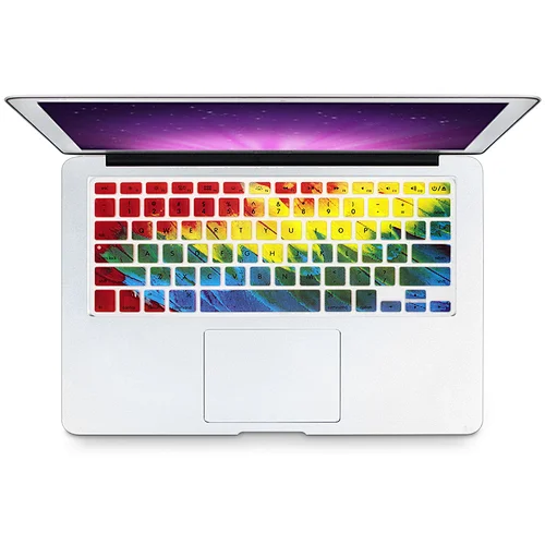 Hot sale Retail Feather English Silicone Keyboard Cover custom keyboard skin For Mac Book Air Pro Retina 13 15 17