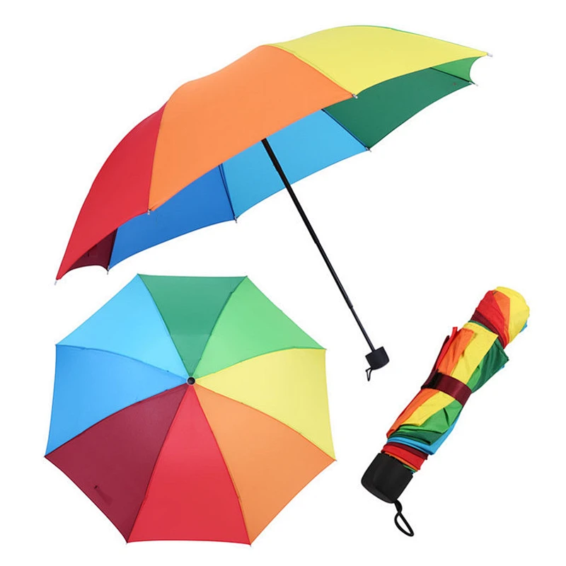 Paraguas lleno del cuerpo de las mini señoras coloridas del paraguas del arco iris en venta