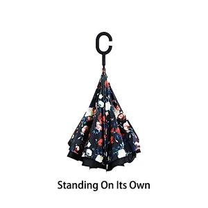 As Seen On TV print inside flower smart hand free inverted umbrella kazbrella