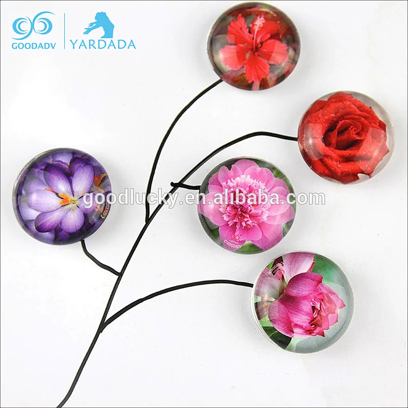 OEM production Fancy Heart Shaped crystal glass refrigerator magnets