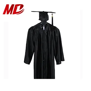 Kindergarten Graduation Cap and Gown Shiny Black