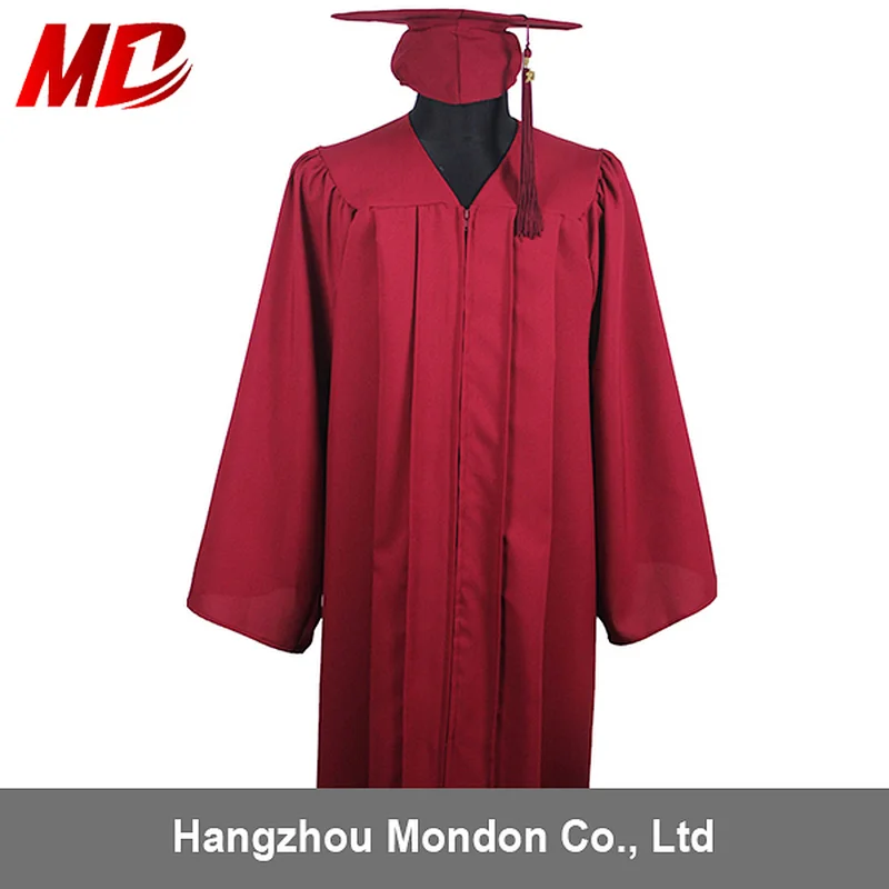 High School Matte Maroon graduation gown with cap