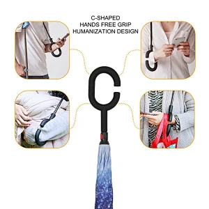 High quality shaoxing factory self stand double layer reverse umbrella